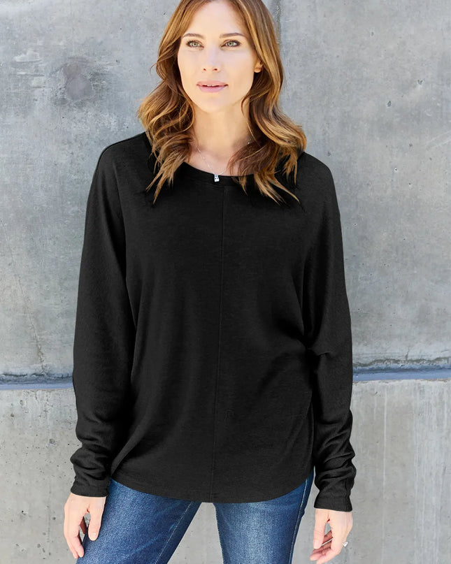Double Take Full Size Round Neck Long Sleeve T-Shirt