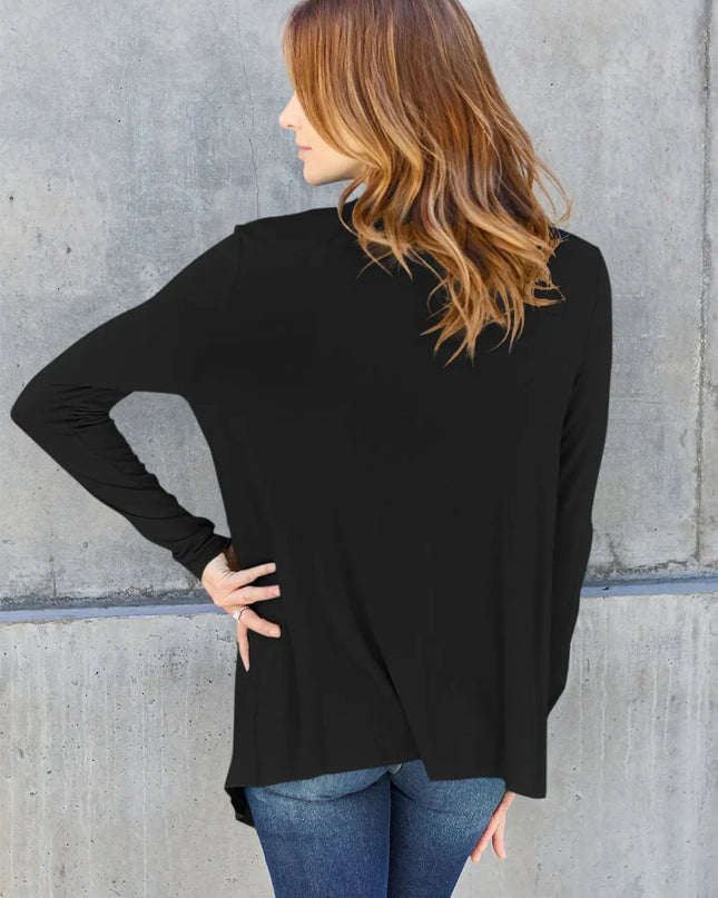 Basic Bae Full Size Open Front Long Sleeve Cardigan