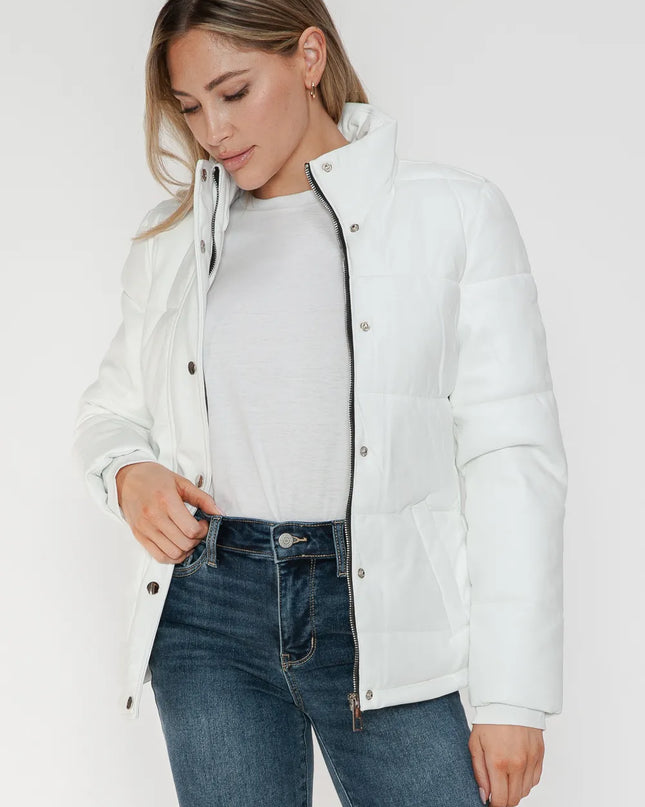 YMI Pocketed Zip Up Turtleneck Puffer Jacket