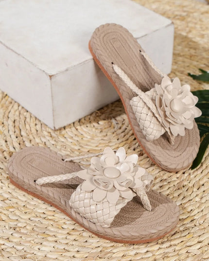 Floral Embellished Comfort Slide Sandals 
