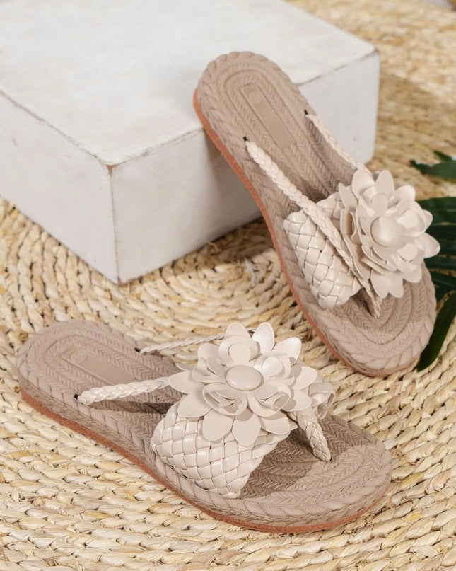 Floral Embellished Comfort Slide Sandals 