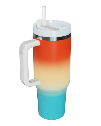 Gradient Multicolor Stainless Steel Tumbler Orange One Size
