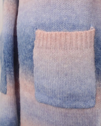 Angel Wings Full Size Pocketed Open Front Gradient Cardigan