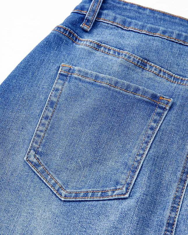 Wrapped Crossed Waist Denim Mini Skirt 