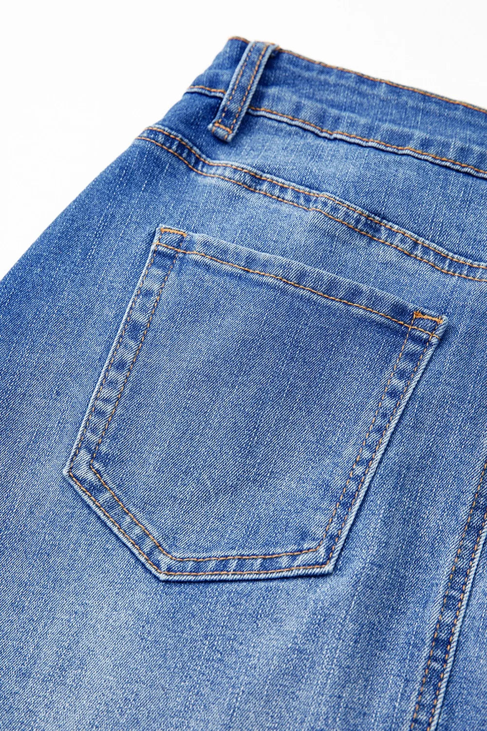 Wrapped Crossed Waist Denim Mini Skirt 