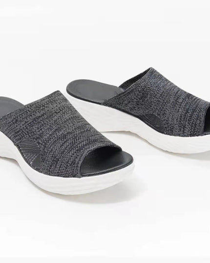 Mesh Comfort Knit Platform Sandals 