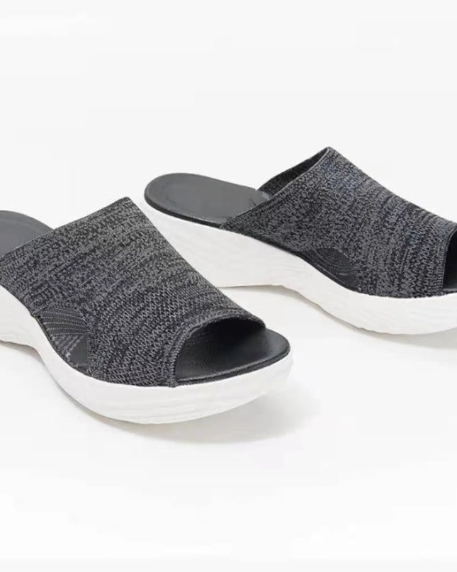 Mesh Comfort Knit Platform Sandals 