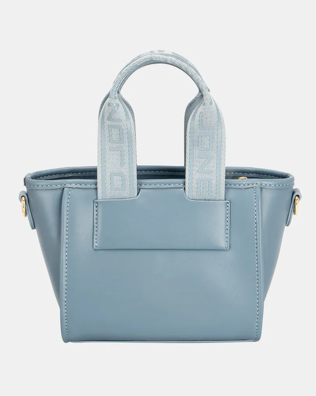 David Jones Small Handbag with Embossed Pattern Handles 