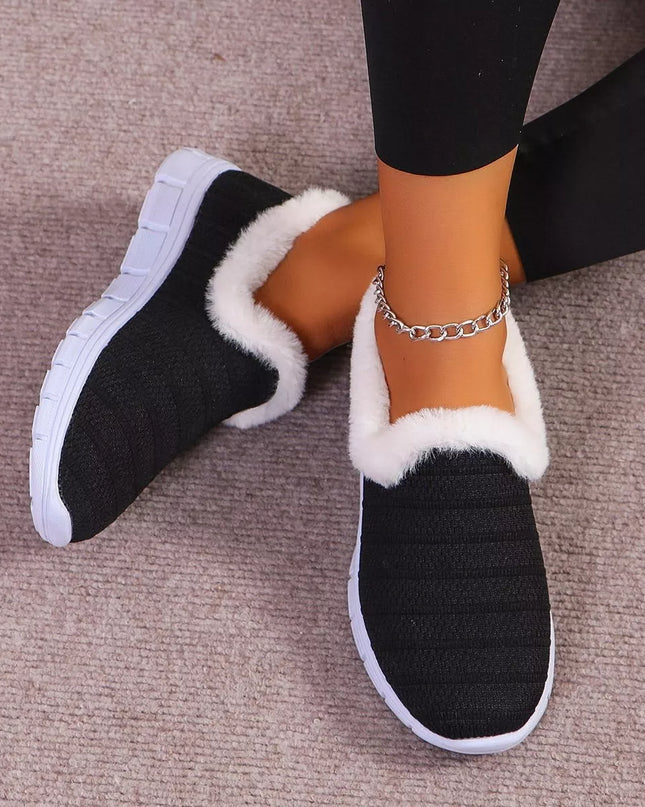 Breathable Mesh Fuzzy Slip-Ons
