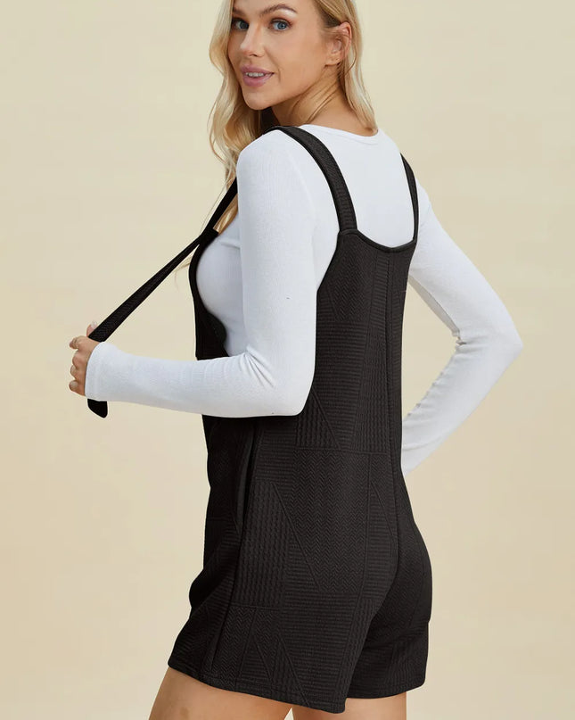 Double Take Full Size Texture Sleeveless Romper