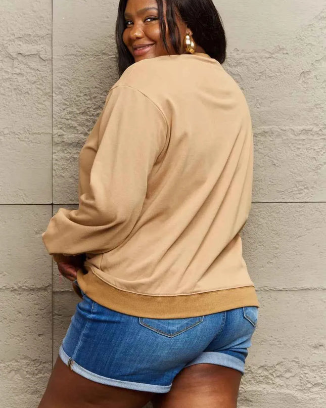 Full Size Round Neck Long Sleeve Sweatshirt