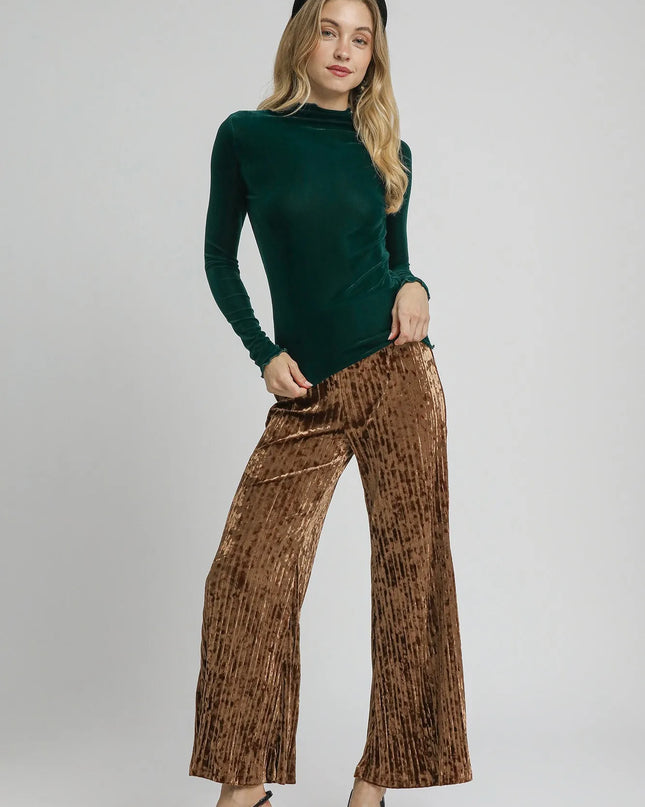 Umgee Velvet Long Sleeve Fitted Top