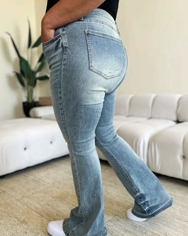 Judy Blue Full Size Mid Rise Flare Jeans
