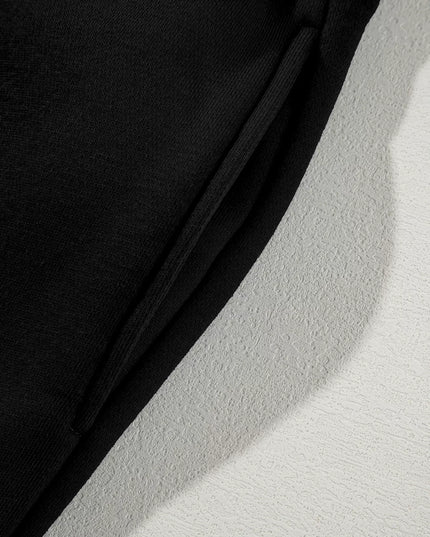 Drop Shoulder Zip Up Jacket and Drawstring Pants Active 2pcs Set