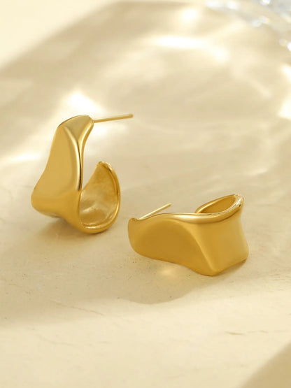 18K Gold-Plated Stainless Steel Geometric Earrings TypeB One Size