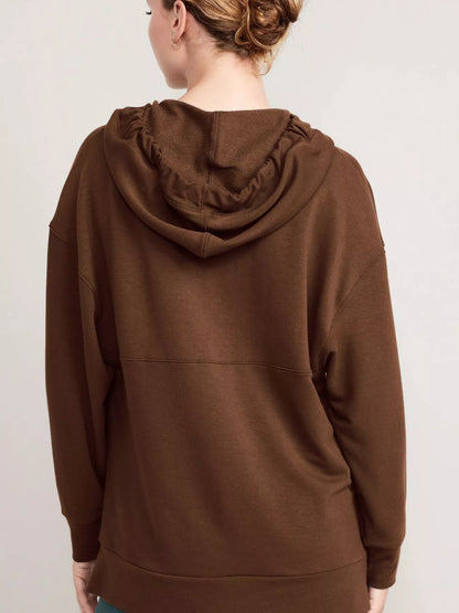 Drawstring Kangaroo Pocket Long Sleeve Hoodie