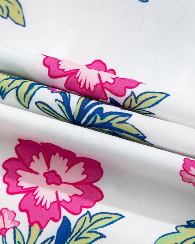 Floral Print Striped V Neck Blouse