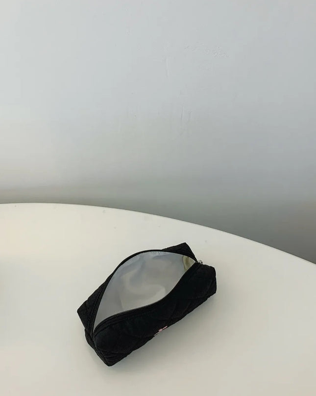 Bow Embroidered Quilted Storage Bag