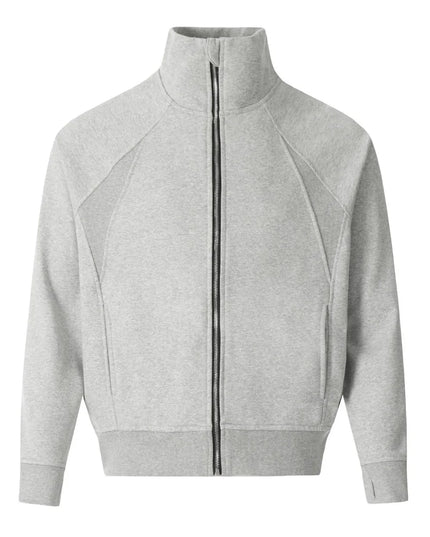 Men's Zip Up Stand Collar Jacket Gray
