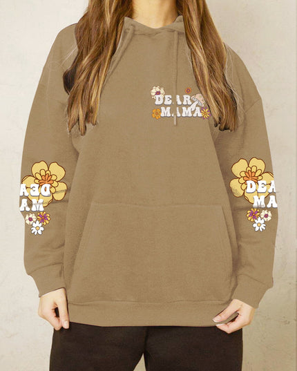 Simply Love Simply Love Full Size DEAR MAMA Flower Graphic Hoodie