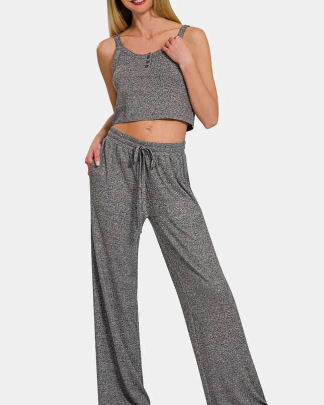 Zenana Drawstring Wide Leg Pants with Side Pockets