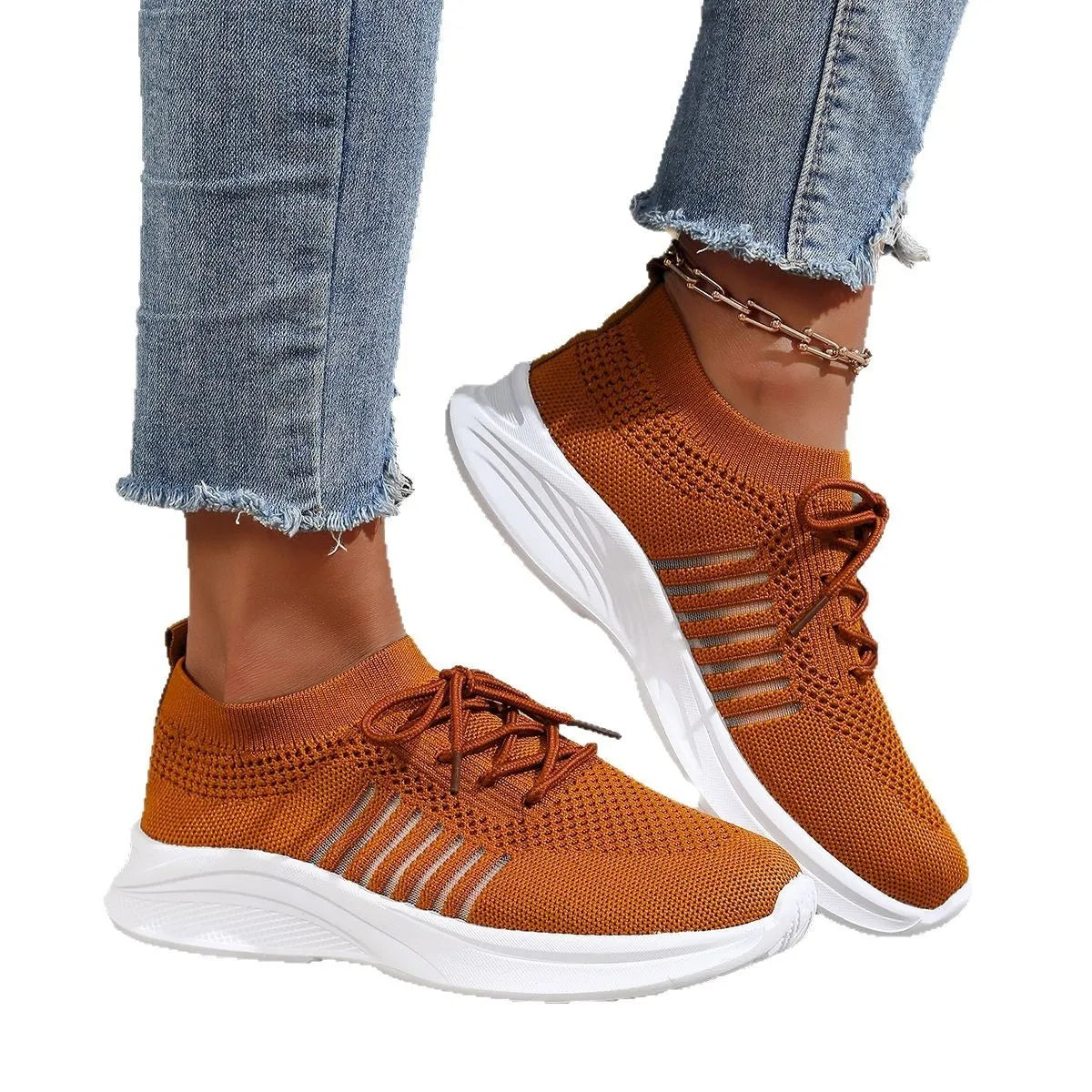 Breathable Mesh Lace Up Athletic