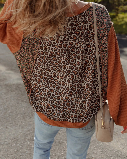 Leopard Print Long Sleeve Sweatshirt