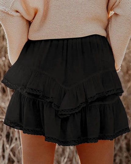 Lovelet Lace Detail Layered Skirt 