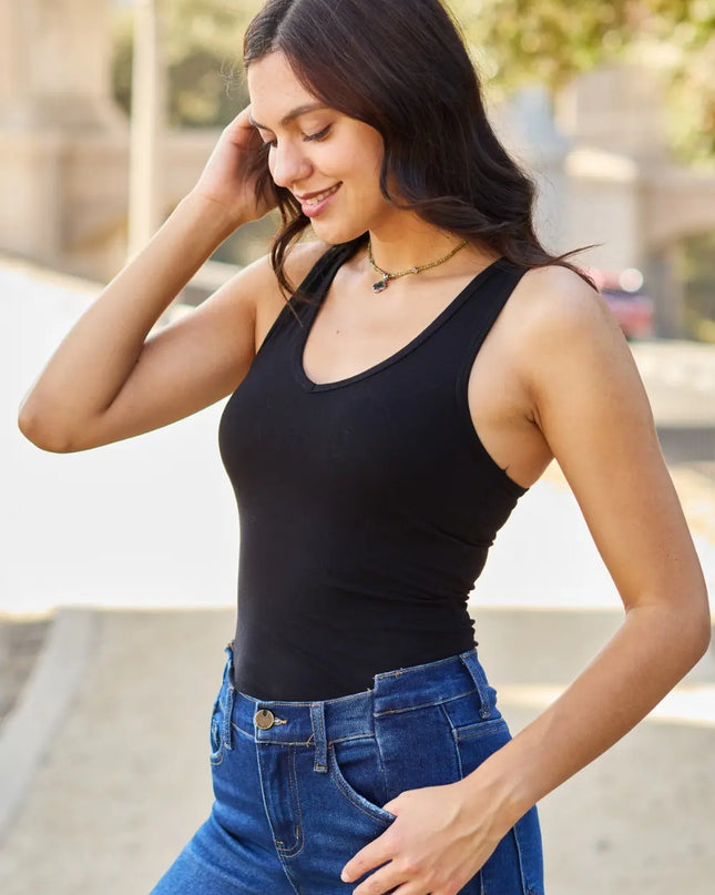 Zenana Racerback Tank Bodysuit