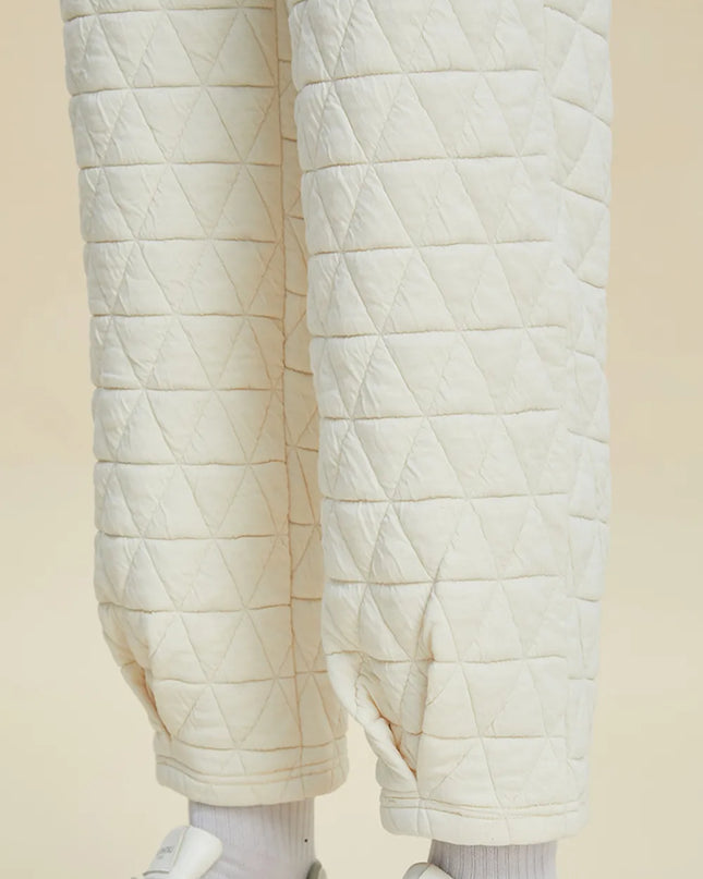 Double Take Full Size Texture Round Neck Long Sleeve Top and Pants Set