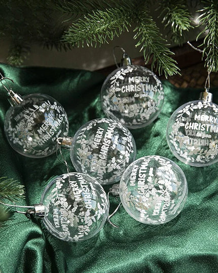Transparent Acrylic Painted Ball Christmas Ball Decoration Pendant Hanging Ball Ornament Christmas Snow Globe Letter 6 62g