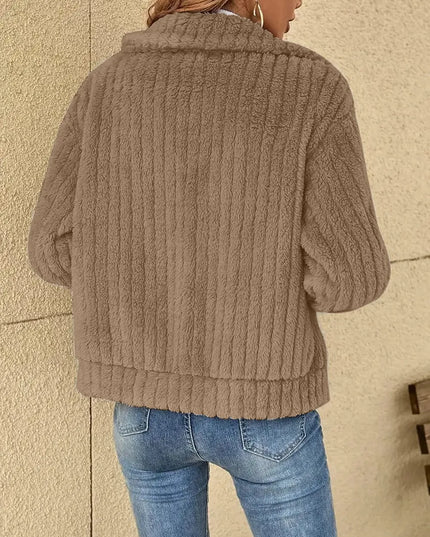 Plush Zip Up Long Sleeve Jacket