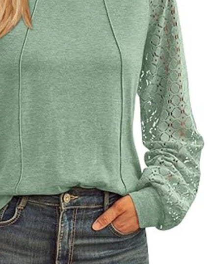 Round Neck Lace Sleeve Blouse