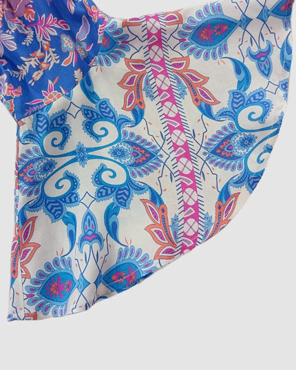 Smocked Off-Shoulder Printed Top and Skirt Set