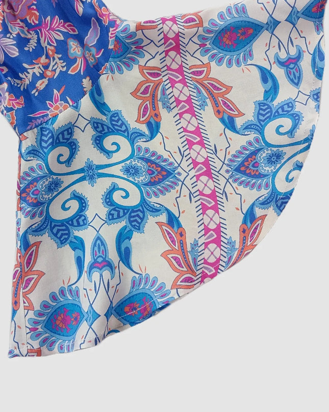 Smocked Off-Shoulder Printed Top and Skirt Set