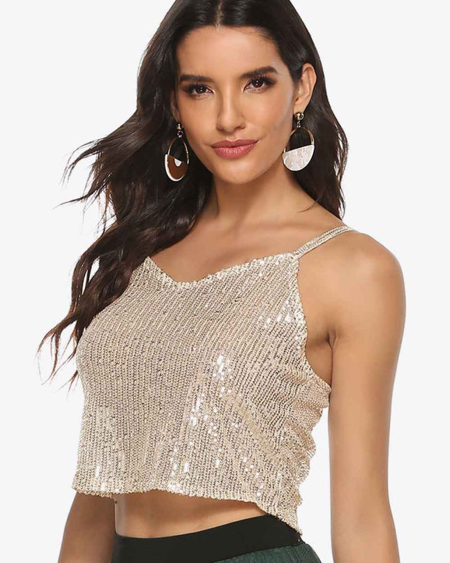 Sequin Cropped Cami