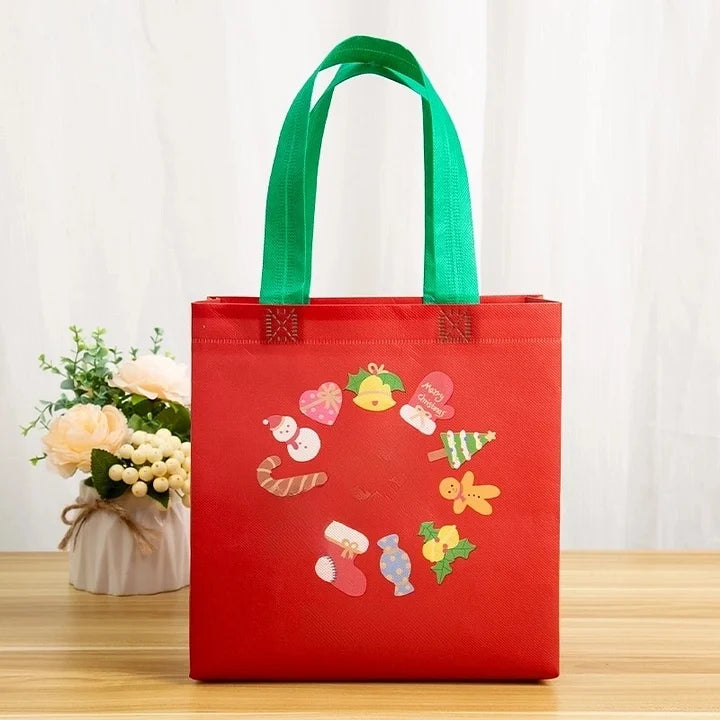 Christmas Cute Christmas Tree Santa Claus Letter Nonwoven Party Festival Gift Bags Christmas Red; High 25 Wide 25 Side 10