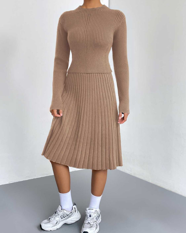 Rib-Knit Sweater and Skirt Set