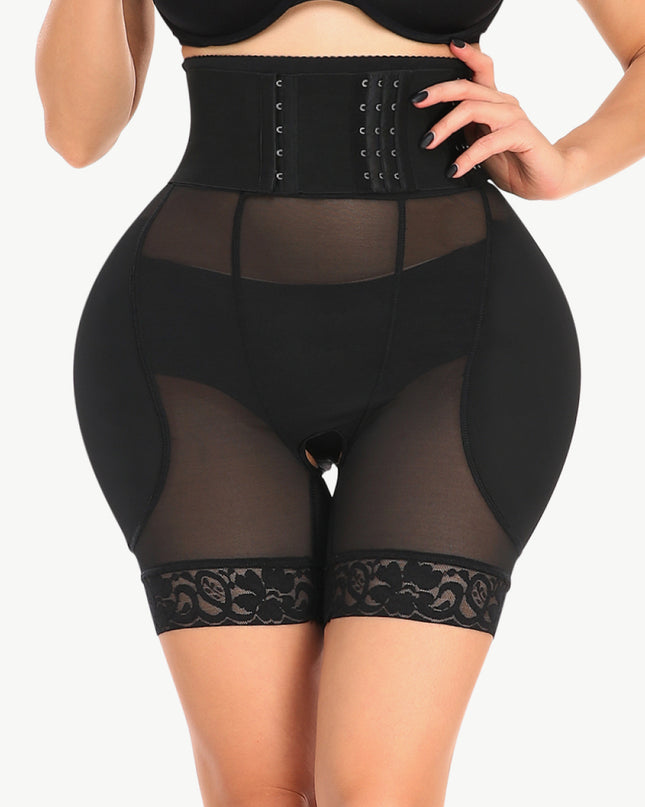 Full Size Breathable Lace Trim Shaping Shorts