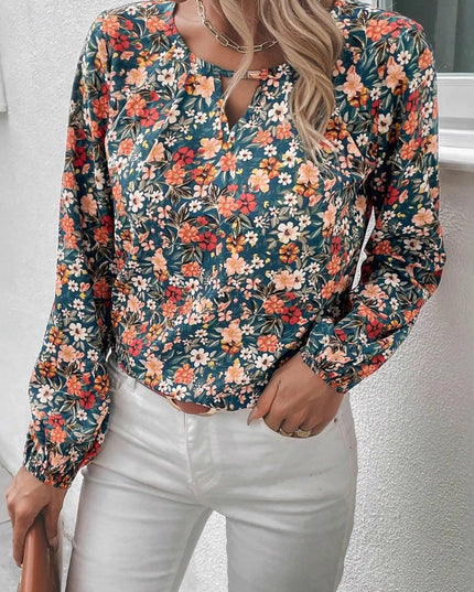 Floral Print Long Sleeve Blouse