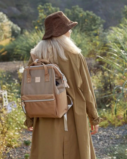 Himawari Water Resistant Canvas Backpack Bag with Side Pockets