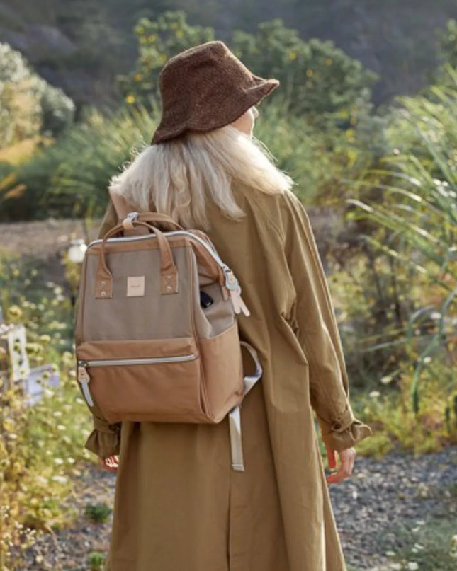 Himawari Water Resistant Canvas Backpack Bag with Side Pockets