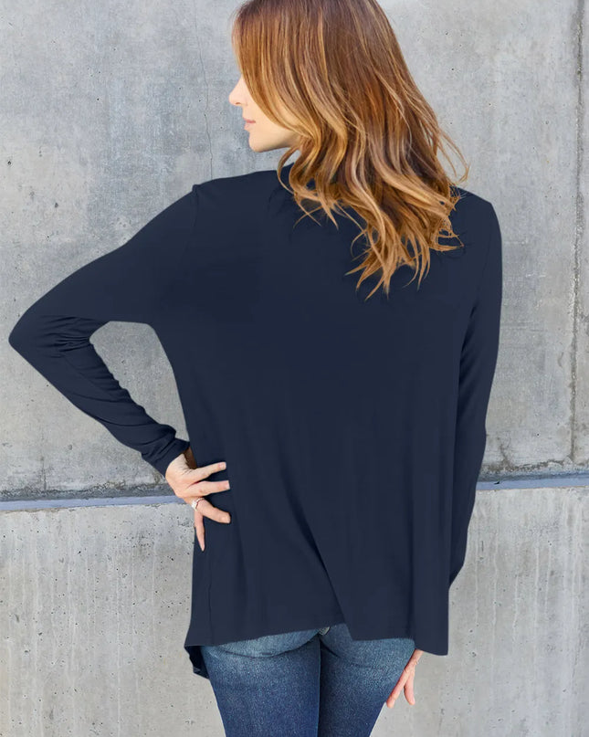 Basic Bae Full Size Open Front Long Sleeve Cardigan