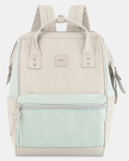 Himawari Water Resistant Canvas Backpack Bag with Side Pockets Grey Mint One Size