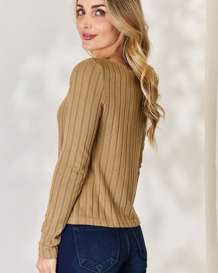 Basic Bae Full Size Ribbed Long Sleeve T-Shirt