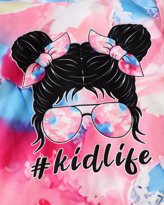 Children's Tie-Dye Graphic Hoodie & Pants Set