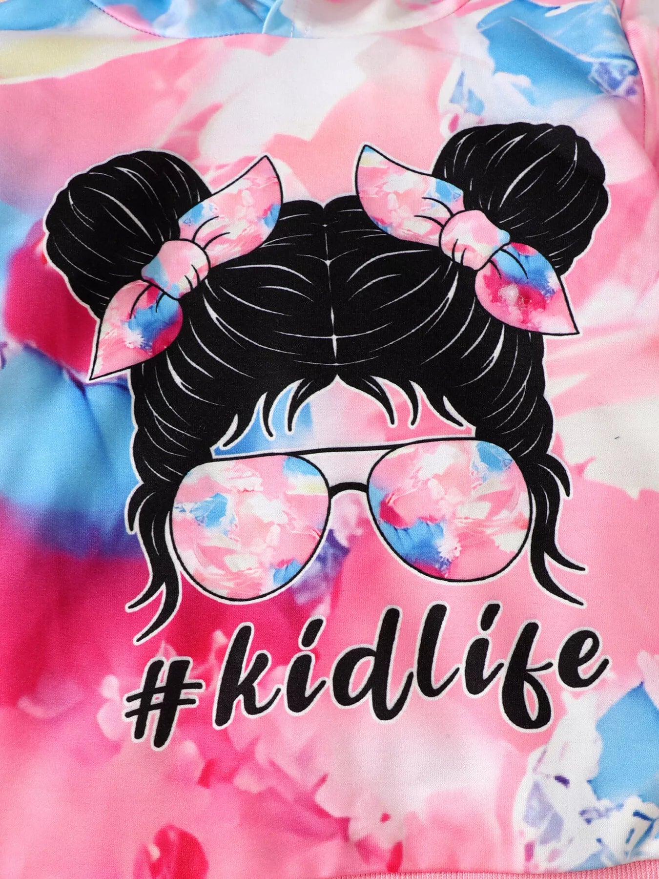 Children's Tie-Dye Graphic Hoodie & Pants Set