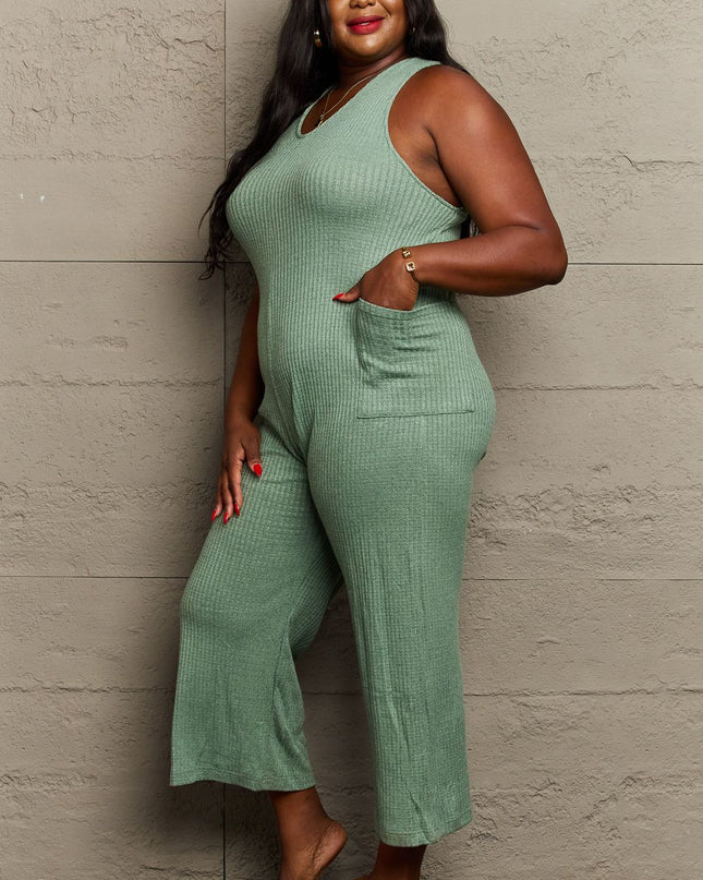 HEYSON Don't Get It Twisted Full Size Rib Knit Jumpsuit