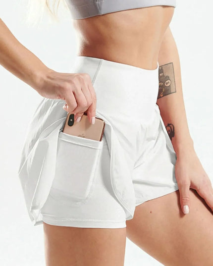 Pocketed High Waist Active Shorts 