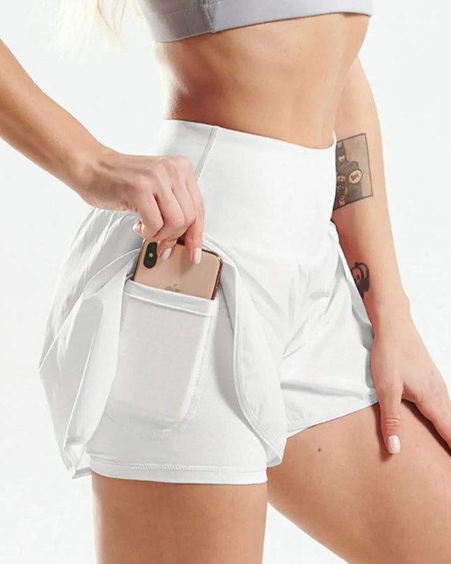 Pocketed High Waist Active Shorts 